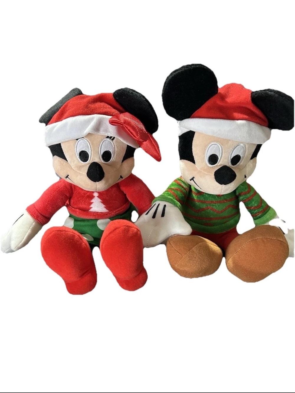 Christmas Disney Mickey & Minnie plush Kohls Cares tree and red white hat